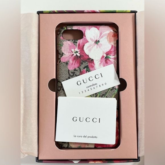 GUCCI SUPREME BLOOMS PINK iPhone 7/8 Case brand new in box 208/016 - Picture 3 of 7